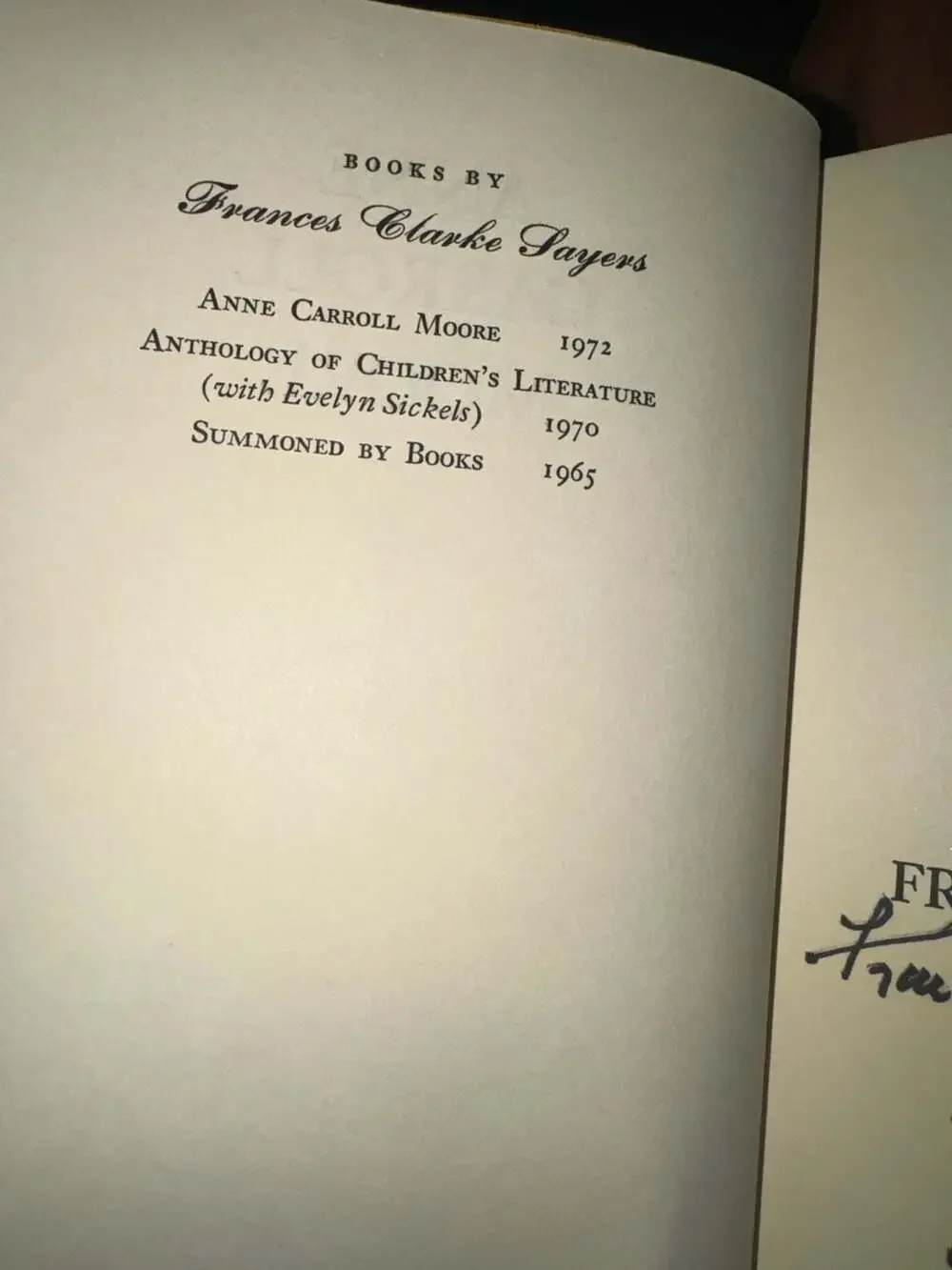 Anne Carroll Moore. A Biography. by SAYERS, Frances Clarke.: Signed by Author(s)